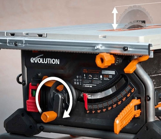 Evolution EVO-R255TBL+ Bench Saw with Power 1800W, Cutting Disc Diameter 25.4mm & Cutting Speed 2500rpm