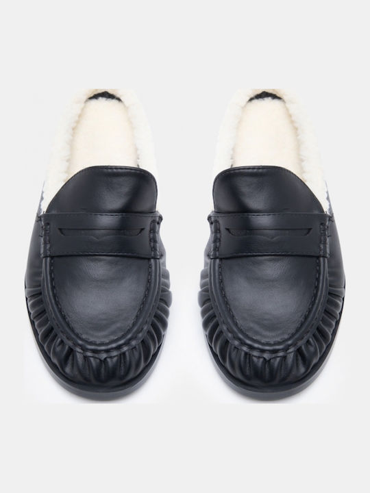 Flat Damen Pantoletten in Schwarz Farbe