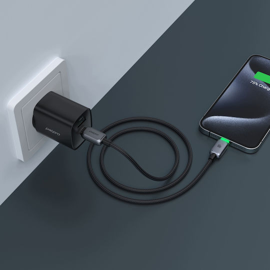 Samsung Плетен кабел USB-C мъжки - USB-C 60W Черен 1m CB03CC