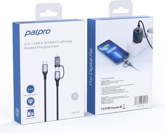 Palpro Usb-c Lightning Cable Fast Charging Samsung Apple 60w/27w 1m