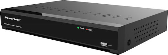 Powertech PT-1598 NVR Устройство за запис с 8 канала с 4K резолюция