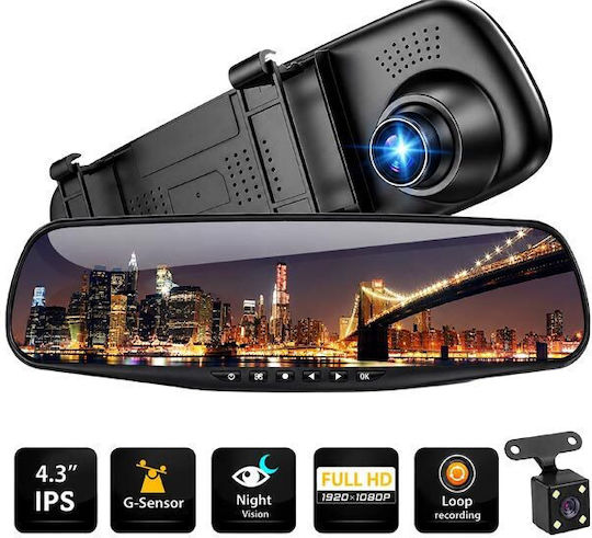 Set Spiegel mit Autodigitale Videorekorder 1080P mit Bildschirm 4.3" & Rückfahrkamera