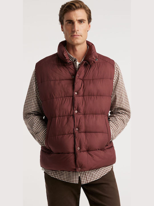 Ärmelloses Puffer Burgundische Herren Jacke