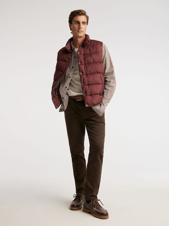 Ärmelloses Puffer Burgundische Herren Jacke