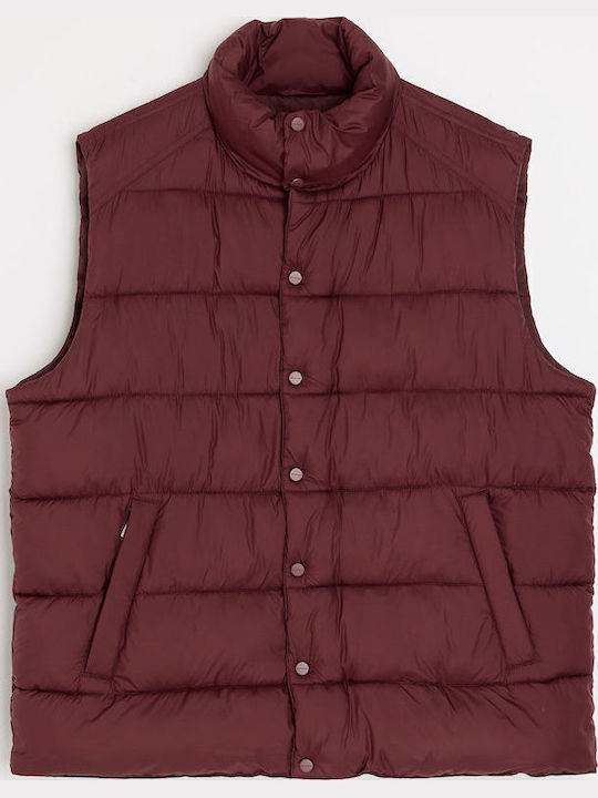 Ärmelloses Puffer Burgundische Herren Jacke
