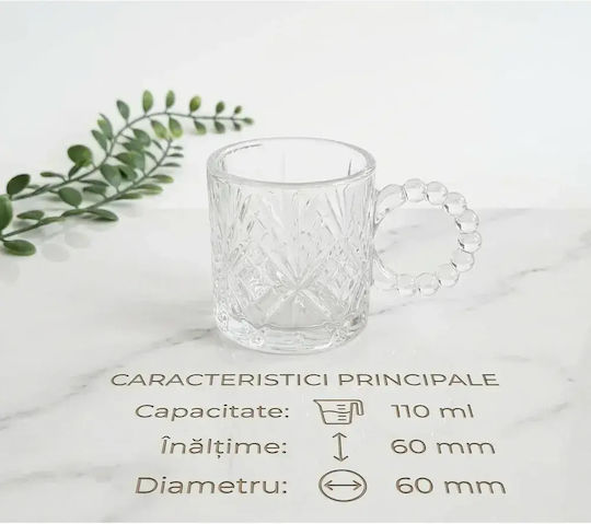Set Cesti Maro Din Sticlă Transparente 110ml 6 Bucăți