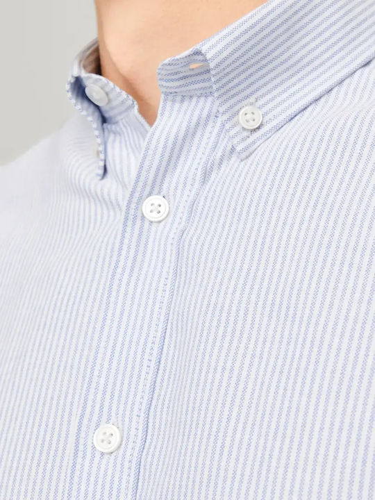 Long Sleeve Striped Light Blue Shirt