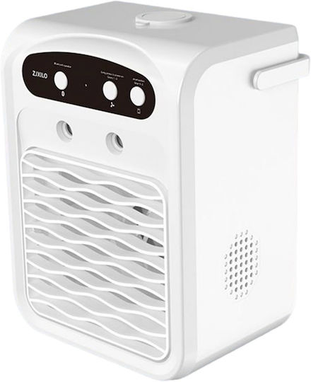 Mini Air Conditioner 1000 Ml Water Tank 3 Wind Speeds Bluetooth Diffuser Colored Ambient Light Fast Cooling White