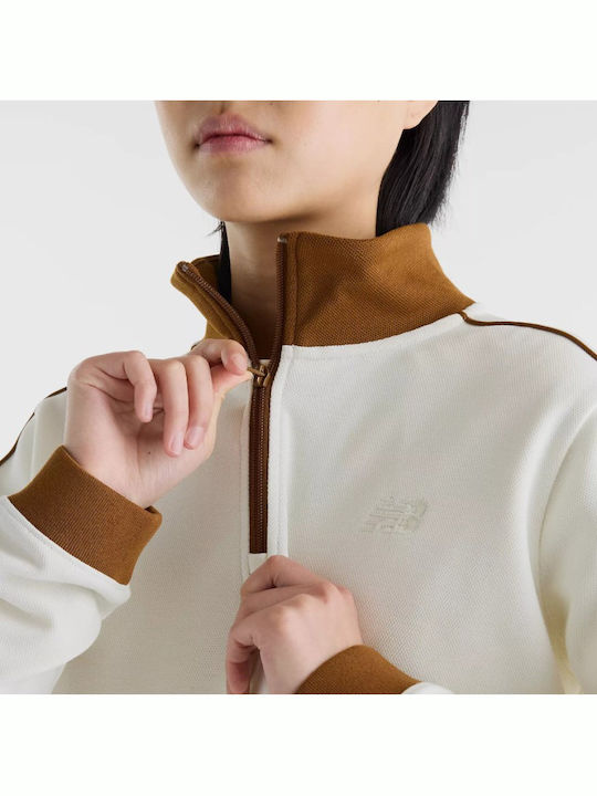 Women's Blouse with Zipper Ecru