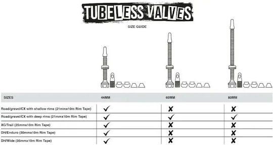 Muc-off Supapă Tubeless V2 Auriu 60mm
