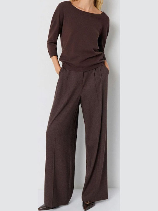 Women's Sweater with 3/4 Sleeve Brown