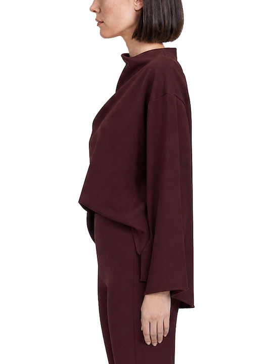 Damen Bluse Langärmelig Burgundisch