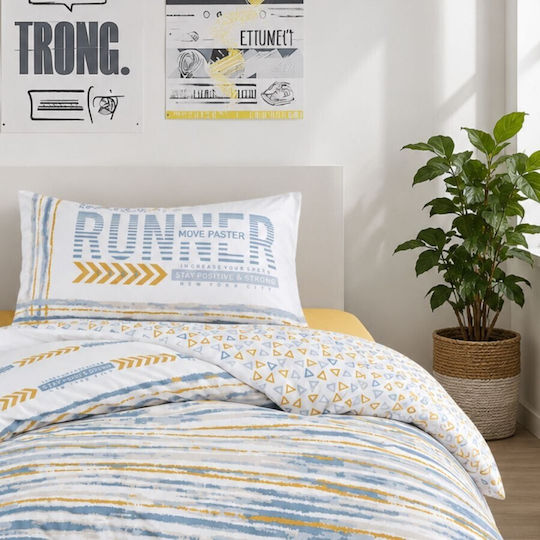 Cottonbox Σετ Μονή 160x220cm Dashon Yellow