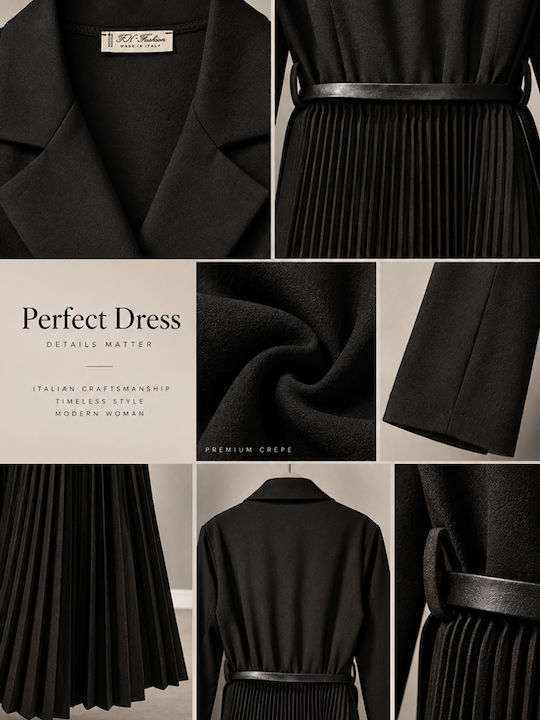 Summer Maxi Dress Long Sleeve Wrap Black