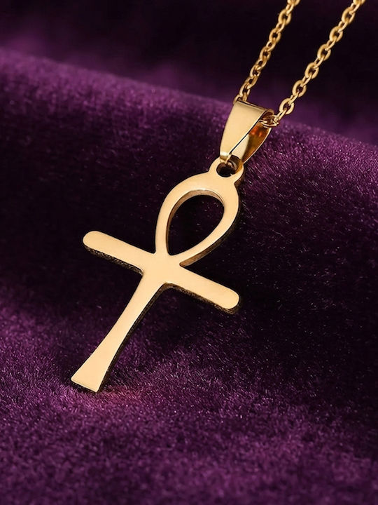 Sharks Bay Clothing Male Cross from Gold Plated Steel with Chain