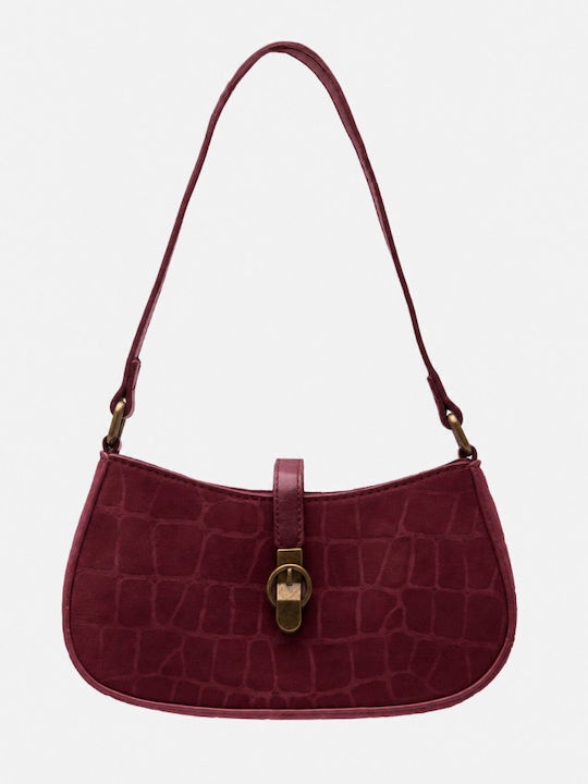 Fabric Women's Shoulder Crossbody Bag Suede Burgundy