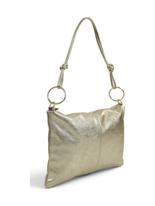 Leather Women's Shoulder Bag Gold