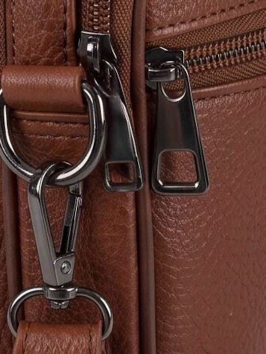 Leather Men's Handbag Tabac Brown