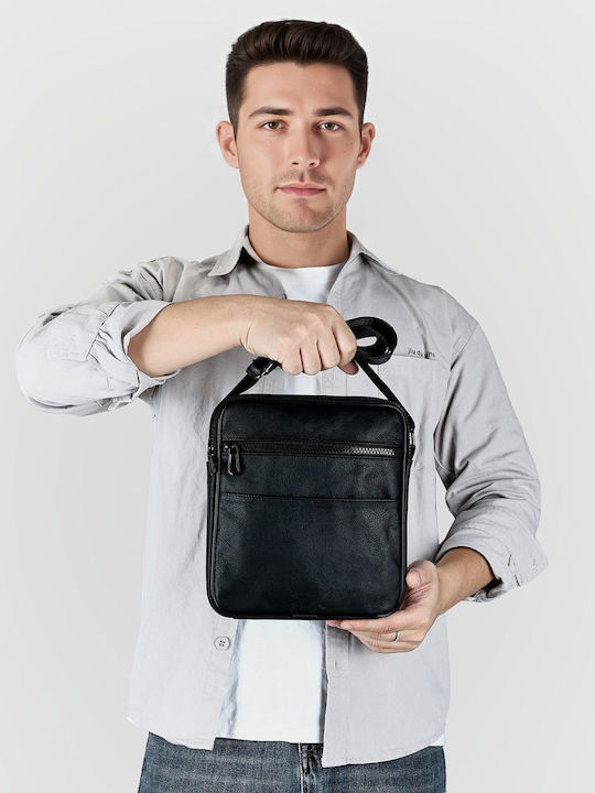 Herren Ledertasche Schulter / Crossbody Schwarz