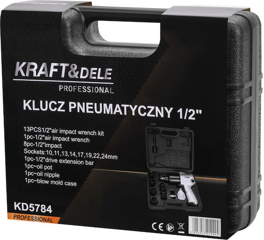 Kraft & Dele KD5784 Cheie cu Impact 1/2" cu Cuplu Maxim 188.64kgm