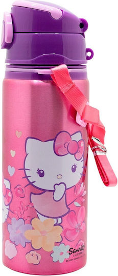 Stor Kids Aluminium Water Bottle Hello Kitty with Straw Multicolour 730ml