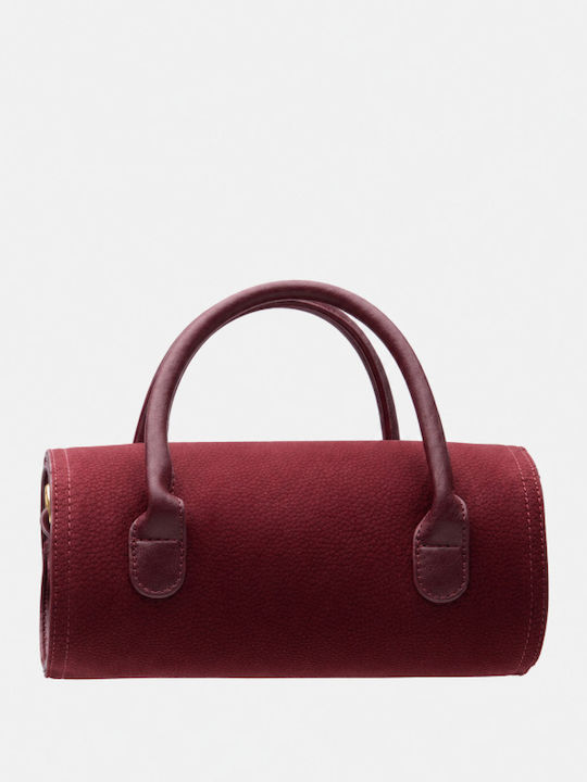 Fabric Women's Handbag Crossbody Suede Burgundy