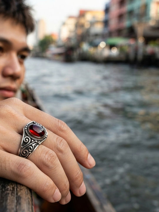 Sharks Bay Clothing Men's Ring with Stones Steel