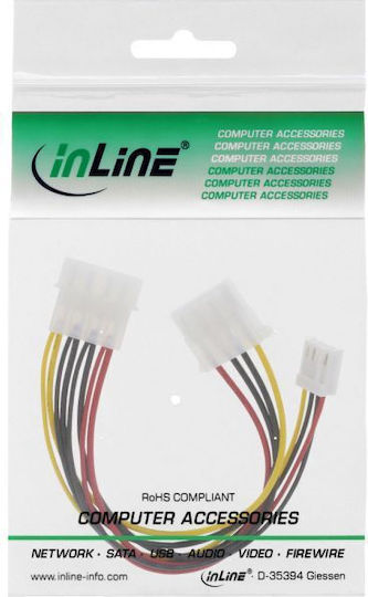 InLine 4-Pin Molex / 4-Pin Floppy - 4-Pin Molex / 4-Pin Floppy Cable 0.13m Multicolour 29658