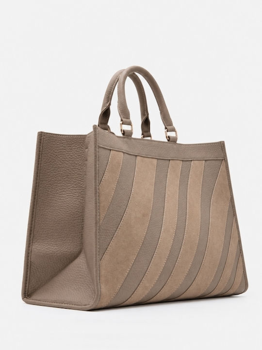 Leather Women's Handbag Crossbody Suede Beige