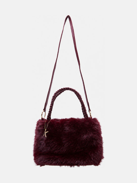 Fur Women's Handbag Crossbody Burgundy
