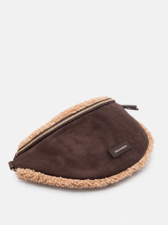 Fabric Fur Women's Shoulder Bag Suede Brown