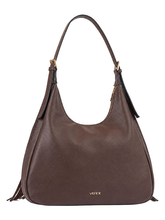 Knitted Women's Hobo Bag Brown