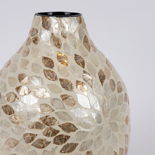 Dekorative Bambusvase Weiß Φ25xΥ34cm