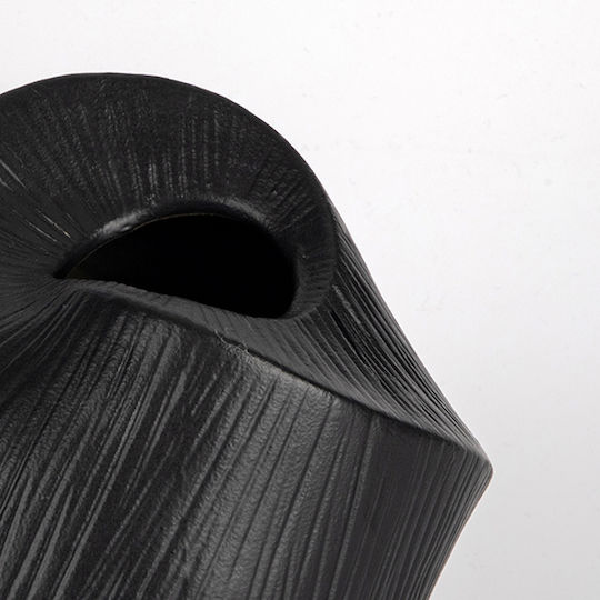Black Ceramic Vase 15.1x12.6xH15.2cm
