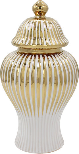 Keskor Decorative Vase Ceramic White 16x16xH30cm