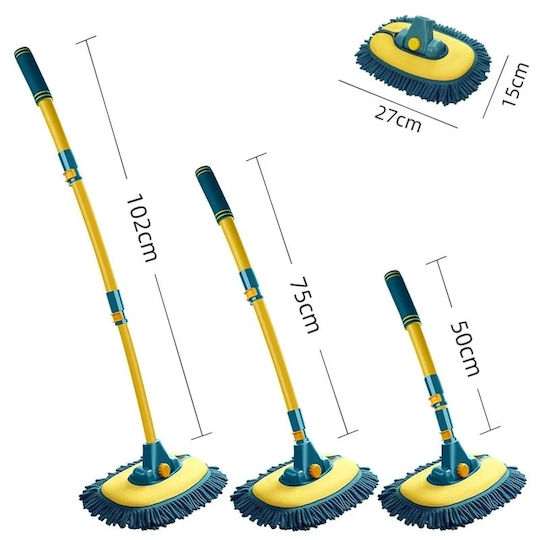 Car Wash + Polishing Kit Telescopic Brush Microfiber Cloth 100×50cm