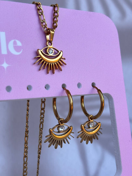 Duestelle Italia Necklace Eye From Gold Plated Steel