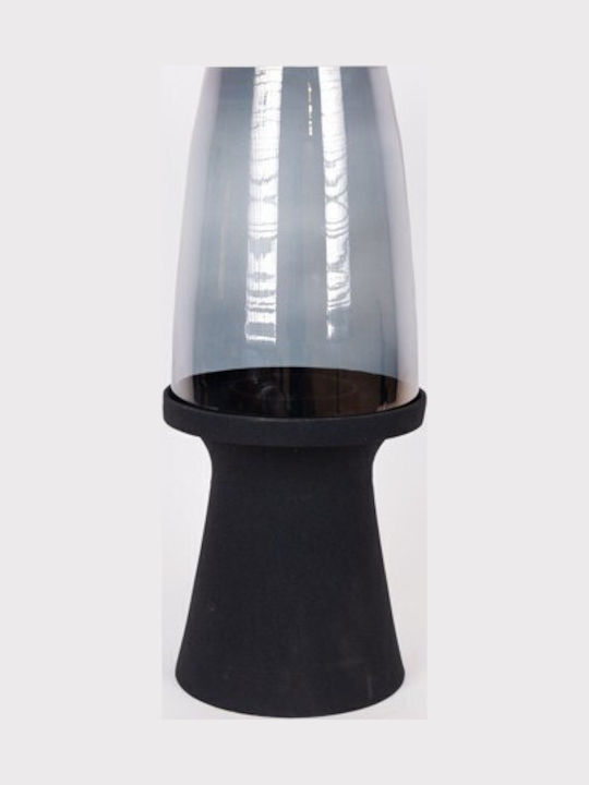 Kerzenhalter Glas in Schwarz 24x56,5x22cm