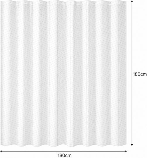 MRShome Duschvorhang Stoff 180x180cm Weiß