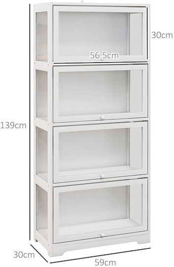 Βιβλιοθήκη Λευκή 59x30x139εκ.