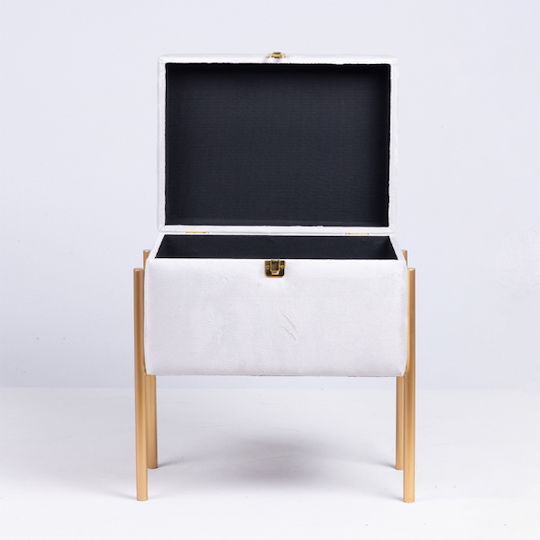 Decorative Wooden White Trunk 36x26x43cm
