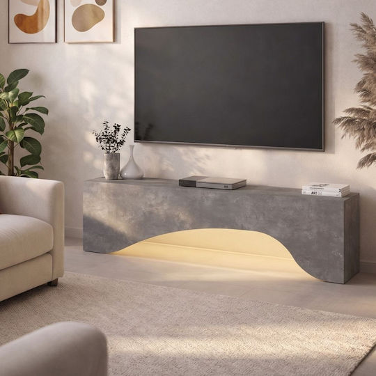 Mara Bodenstehend Mit LED-Beleuchtung Graues TV-Ständer 150x31.4x40cm Mara Bodenstehend Mit LED-Beleuchtung Graues TV-Ständer 150x31.4x40cm