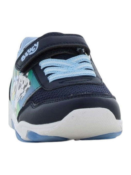 Kids Sneakers Anatomic with Hoop & Loop Closure & Lights Blue