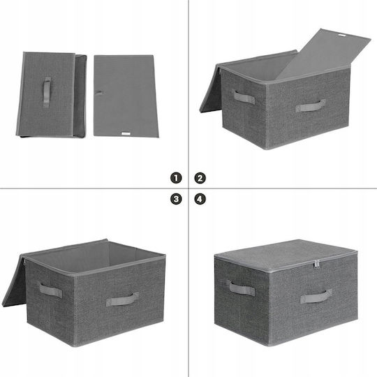 Leobert Papier Aufbewahrungsboxen mit Deckel Graue 3 Stück