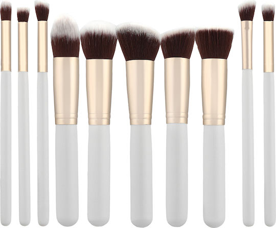 Tools for Beauty Professional Makeup Brush Set with Synthetic Bristle Kabuki Brush Set with Pouch 10 Pieces 10 Pieces