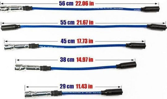 Кабели за Запалителни Свещи Powertec Audi 80 Vw Golf Jetta Passat Vento 84-99 Червени Комплект
