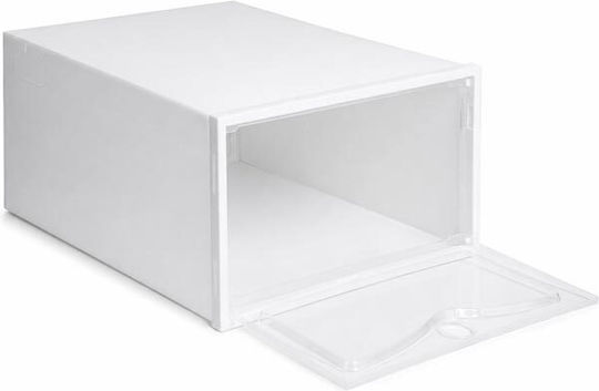 Пластмасова Кутия За Съхранение На Обувки В Бял Цвят 33x24x12cm 12 Бр