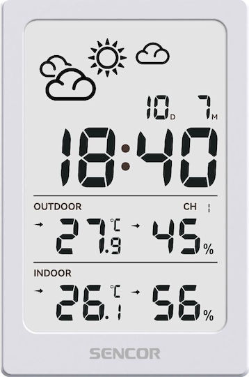 Sencor SWS 2300 W Kabellose Wetterstation Digital Tischplatte Weiße