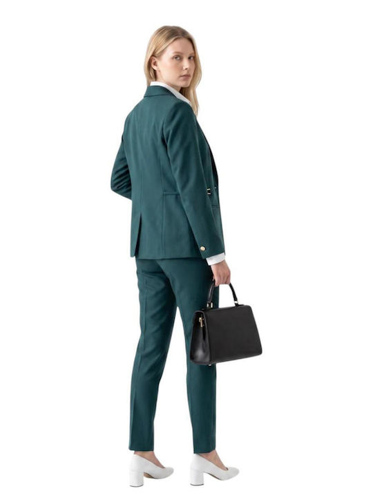 Forel Damen Krepp Blazer Grün