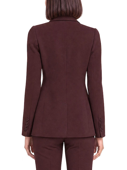 MY T Langes Damen Blazer Burgundisch